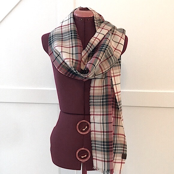 NWT Roots Wool Country Plaid Scarf - Picture 2 of 9